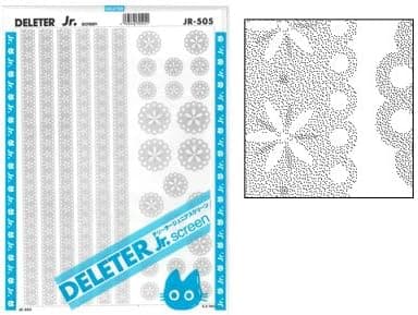 Deleter Screen Tone Jr JR-505 [ Flower Lace Pattern ] [Sheet Size 182x253mm (7.16"x9.96")] — image 1
