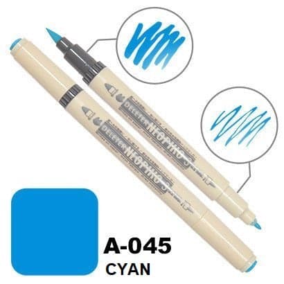 DELETER Neopiko 3 Cyan (A-045) Dual-tipped Water-based Fabric Marker — image 1