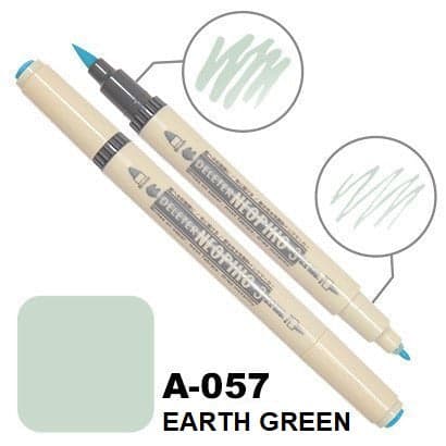 DELETER Neopiko 3 Earth Green (A-057) Dual-tipped Water-based Fabric Marker — image 1