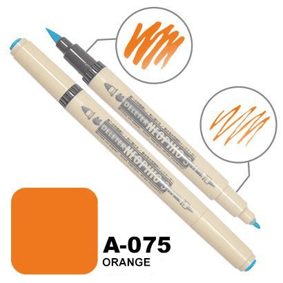 DELETER Neopiko 3 Orange (A-075) Dual-tipped Water-based Fabric Marker — image 1