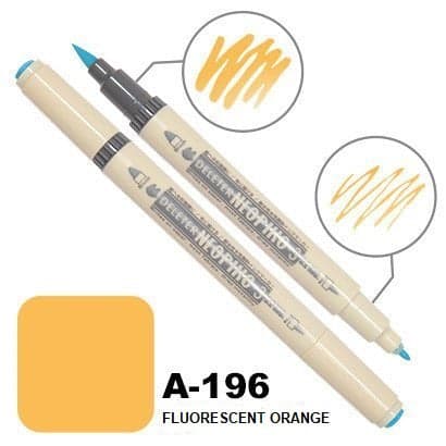 DELETER Neopiko 3 Fluorescent Orange (A-196) Dual-tipped Water-based Fabric Marker — image 1