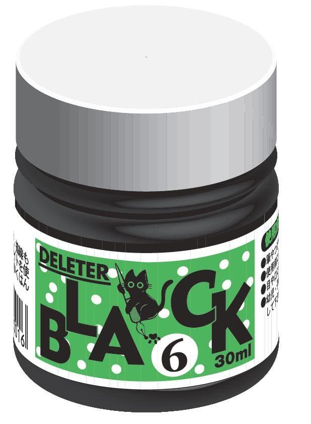 DELETER Black 6 Manga Ink - Fast Drying - 30ml Bottle — image 1