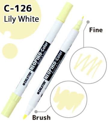 DELETER NEOPIKO-Color Lily White (C-126) Alcohol-based Dual Tipped Marker — image 1