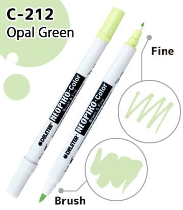 DELETER NEOPIKO-Color Opal Green (C-212) Alcohol-based Dual Tipped Marker — image 1
