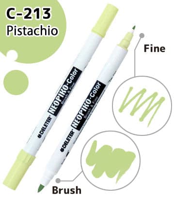 DELETER NEOPIKO-Color Pistachio (C-213) Alcohol-based Dual Tipped Marker — image 1