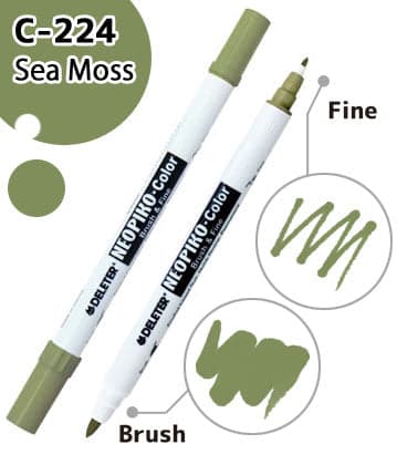DELETER NEOPIKO-Color Sea Moss (C-224) Alcohol-based Dual Tipped Marker — image 1