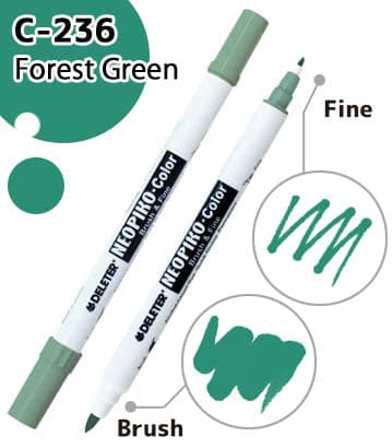 DELETER NEOPIKO-Color Forest Green (C-236) Alcohol-based Dual Tipped Marker — image 1