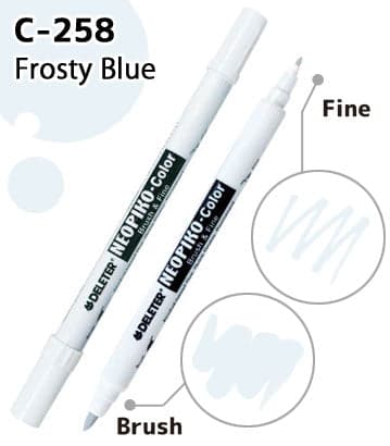 DELETER NEOPIKO-Color Frosty Blue (C-258) Alcohol-based Dual Tipped Marker — image 1