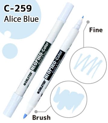 DELETER NEOPIKO-Color Alice Blue (C-259) Alcohol-based Dual Tipped Marker — image 1