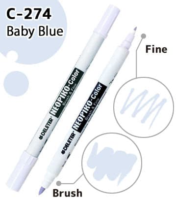DELETER NEOPIKO-Color Baby Blue (C-274) Alcohol-based Dual Tipped Marker — image 1