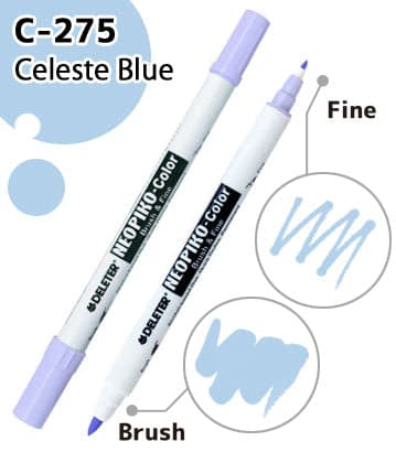 DELETER NEOPIKO-Color Celeste Blue (C-275) Alcohol-based Dual Tipped Marker — image 1