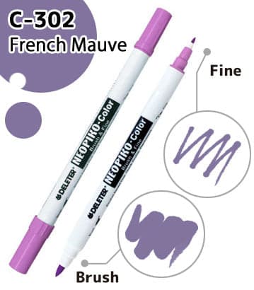 DELETER NEOPIKO-Color French Mauve (C-302) Alcohol-based Dual Tipped Marker — image 1