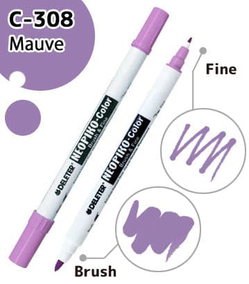 DELETER NEOPIKO-Color Mauve (C-308) Alcohol-based Dual Tipped Marker — image 1