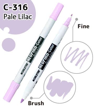 DELETER NEOPIKO-Color Pale Lilac (C-316) Alcohol-based Dual Tipped Marker — image 1