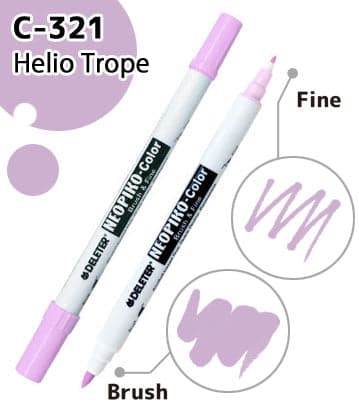DELETER NEOPIKO-Color Helio Trope (C-321) Alcohol-based Dual Tipped Marker — image 1