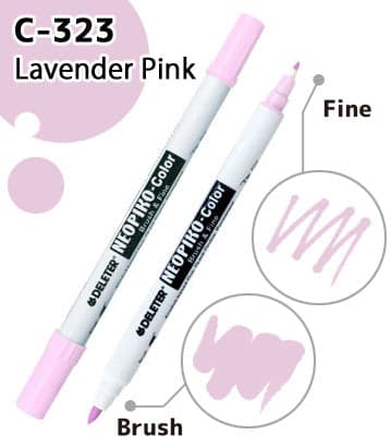 DELETER NEOPIKO-Color Lavender Pink (C-323) Alcohol-based Dual Tipped Marker — image 1