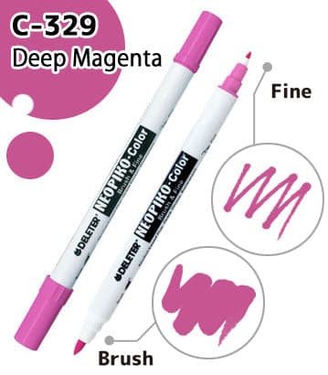 DELETER NEOPIKO-Color Deep Magenta (C-329) Alcohol-based Dual Tipped Marker — image 1