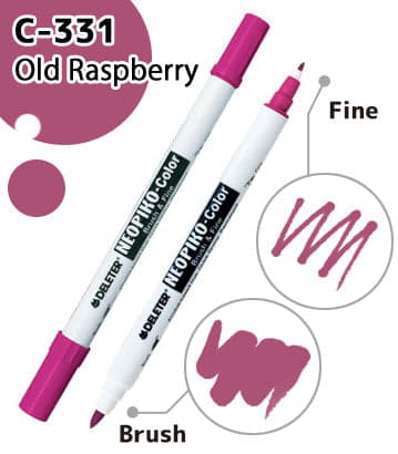 DELETER NEOPIKO-Color Old Raspberry (C-331) Alcohol-based Dual Tipped Marker — image 1
