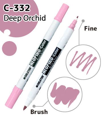 DELETER NEOPIKO-Color Deep Orchid (C-332) Alcohol-based Dual Tipped Marker — image 1