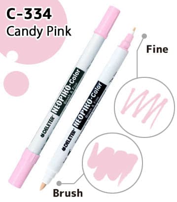 DELETER NEOPIKO-Color Candy Pink (C-334) Alcohol-based Dual Tipped Marker — image 1