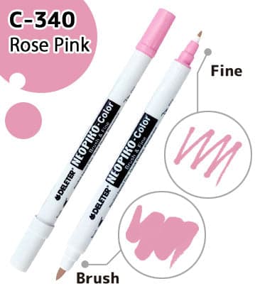 DELETER NEOPIKO-Color Rose Pink (C-340) Alcohol-based Dual Tipped Marker — image 1