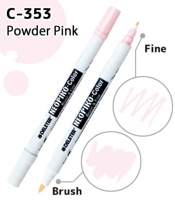 DELETER NEOPIKO-Color Powder Pink (C-353) Alcohol-based Dual Tipped Marker — image 1