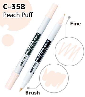 DELETER NEOPIKO-Color Peach Puff (C-358) Alcohol-based Dual Tipped Marker — image 1