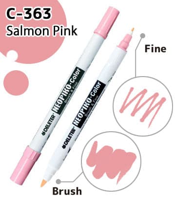 DELETER NEOPIKO-Color Salmon Pink (C-363) Alcohol-based Dual Tipped Marker — image 1