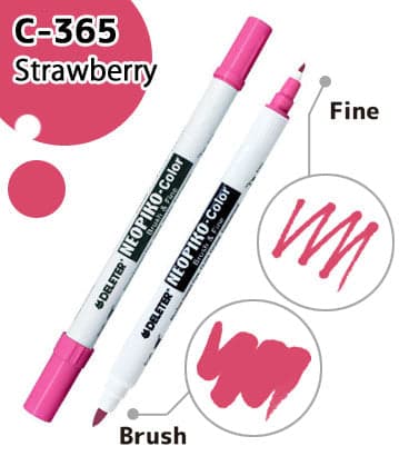 DELETER NEOPIKO-Color Strawberry (C-365) Alcohol-based Dual Tipped Marker — image 1