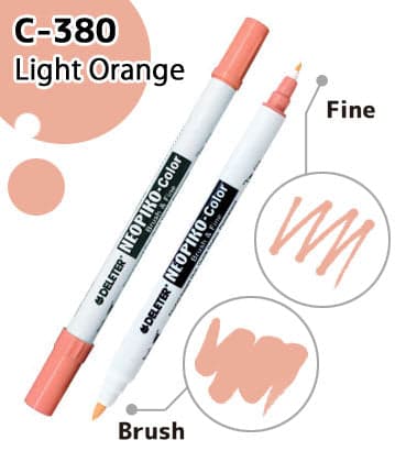 DELETER NEOPIKO-Color Light Orange (C-380) Alcohol-based Dual Tipped Marker — image 1