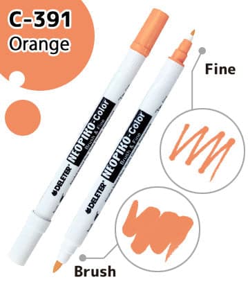 DELETER NEOPIKO-Color Orange (C-391) Alcohol-based Dual Tipped Marker — image 1