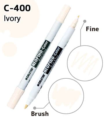 DELETER NEOPIKO-Color Ivory (C-400) Alcohol-based Dual Tipped Marker — image 1