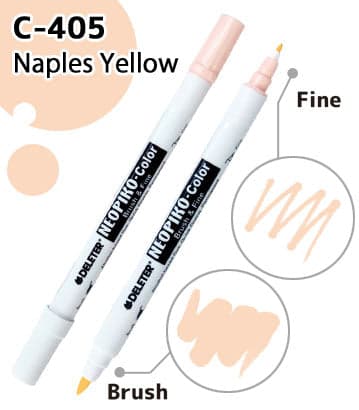 DELETER NEOPIKO-Color Naples Yellow (C-405) Alcohol-based Dual Tipped Marker — image 1