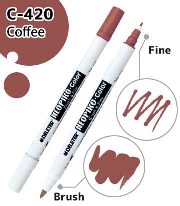 DELETER NEOPIKO-Color Coffee (C-420) Alcohol-based Dual Tipped Marker — image 1