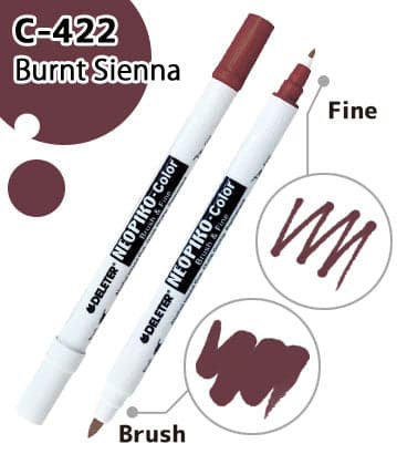 DELETER NEOPIKO-Color Burnt Sienna (C-422) Alcohol-based Dual Tipped Marker — image 1