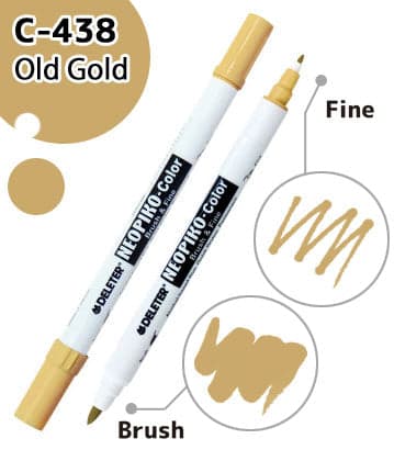 DELETER NEOPIKO-Color Old Gold (C-438) Alcohol-based Dual Tipped Marker — image 1
