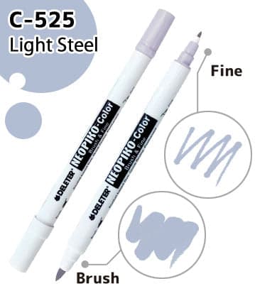 DELETER NEOPIKO-Color Light Steel (C-525) Alcohol-based Dual Tipped Marker — image 1
