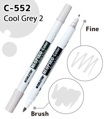 DELETER NEOPIKO-Color Cool Grey 2 (C-552) Alcohol-based Dual Tipped Marker — image 1