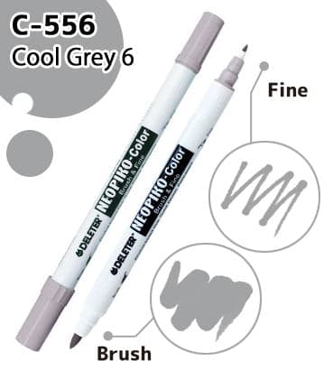 DELETER NEOPIKO-Color Cool Grey 6 (C-556) Alcohol-based Dual Tipped Marker — image 1