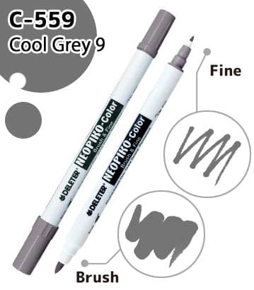 DELETER NEOPIKO-Color Cool Grey 9 (C-559) Alcohol-based Dual Tipped Marker — image 1