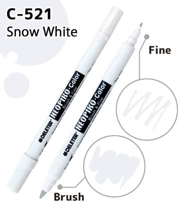 DELETER NEOPIKO-Color Snow White (C-521) Alcohol-based Dual Tipped Marker